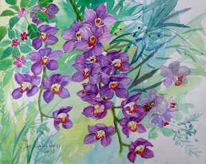 Purple Orchids by Teo Kien Loo