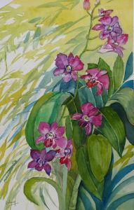 Purple Orchids by Woo Oi Leng