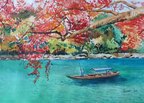8.1 Admiring an Autumn Scene in Japan by Susan Lui