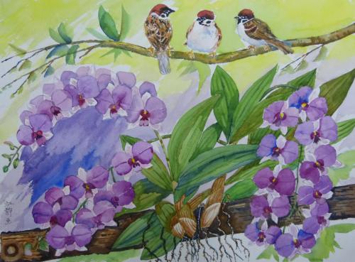 9.2 The orchids are blooming by Tan Siok Cheng $400